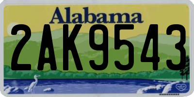 AL license plate 2AK9543