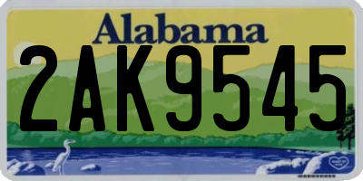 AL license plate 2AK9545