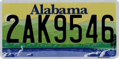 AL license plate 2AK9546