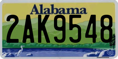 AL license plate 2AK9548