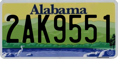 AL license plate 2AK9551