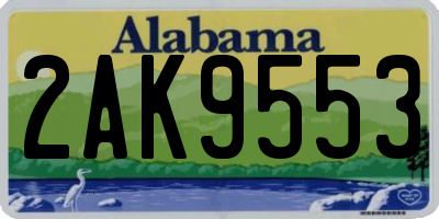 AL license plate 2AK9553