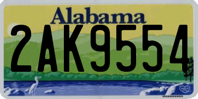 AL license plate 2AK9554