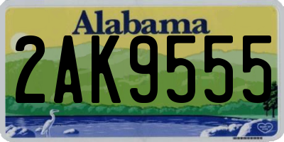 AL license plate 2AK9555