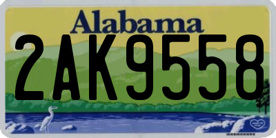 AL license plate 2AK9558