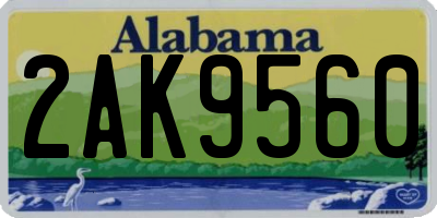 AL license plate 2AK9560