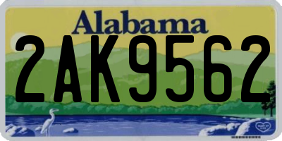 AL license plate 2AK9562