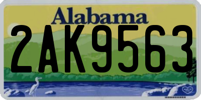 AL license plate 2AK9563