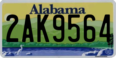 AL license plate 2AK9564