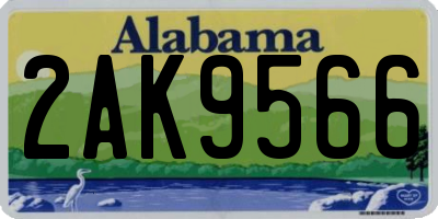 AL license plate 2AK9566