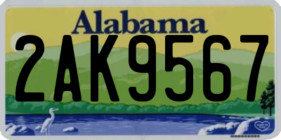 AL license plate 2AK9567
