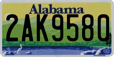 AL license plate 2AK9580