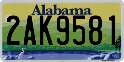 AL license plate 2AK9581