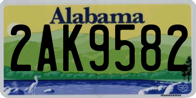 AL license plate 2AK9582