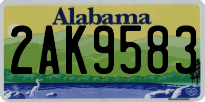 AL license plate 2AK9583