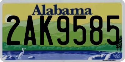 AL license plate 2AK9585