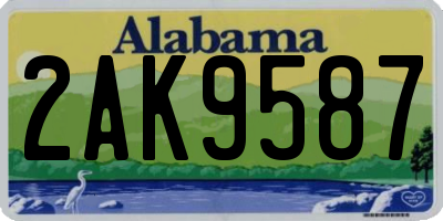 AL license plate 2AK9587