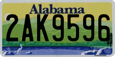 AL license plate 2AK9596