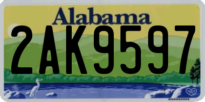 AL license plate 2AK9597