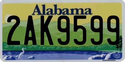 AL license plate 2AK9599