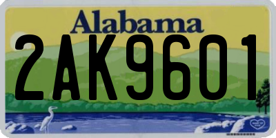 AL license plate 2AK9601