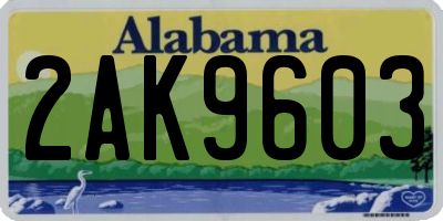 AL license plate 2AK9603