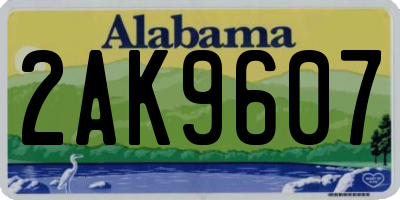 AL license plate 2AK9607