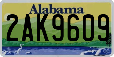 AL license plate 2AK9609