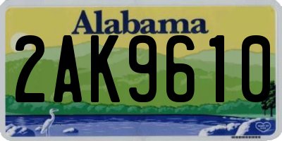 AL license plate 2AK9610