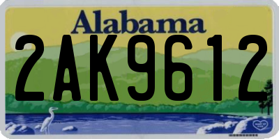 AL license plate 2AK9612