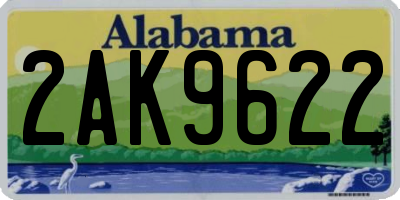 AL license plate 2AK9622