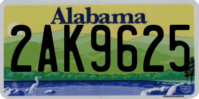 AL license plate 2AK9625