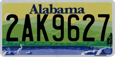 AL license plate 2AK9627
