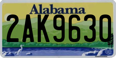AL license plate 2AK9630