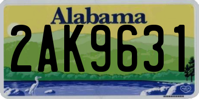 AL license plate 2AK9631