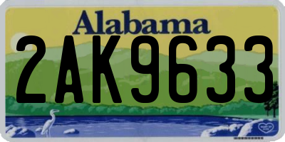 AL license plate 2AK9633