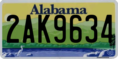 AL license plate 2AK9634
