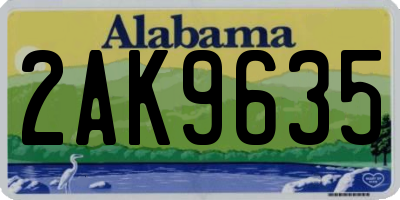 AL license plate 2AK9635