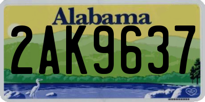 AL license plate 2AK9637