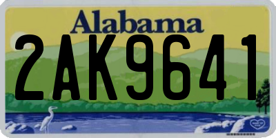 AL license plate 2AK9641