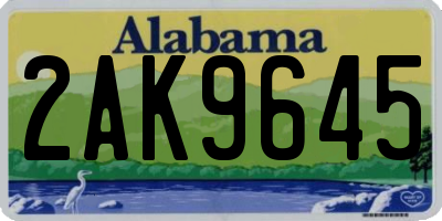 AL license plate 2AK9645