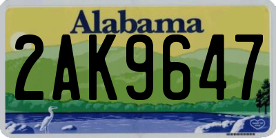 AL license plate 2AK9647