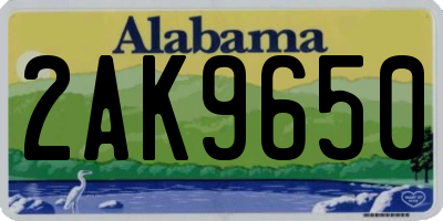 AL license plate 2AK9650