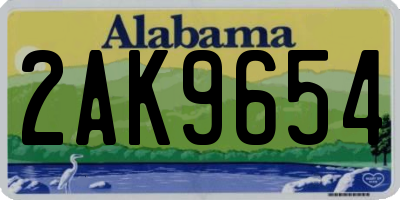 AL license plate 2AK9654