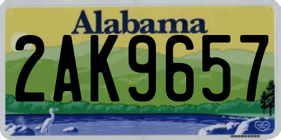 AL license plate 2AK9657