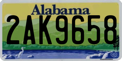 AL license plate 2AK9658