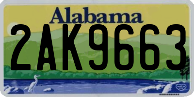 AL license plate 2AK9663