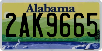 AL license plate 2AK9665
