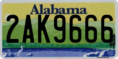 AL license plate 2AK9666