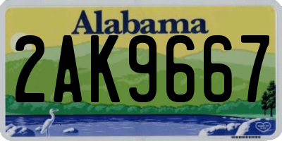 AL license plate 2AK9667